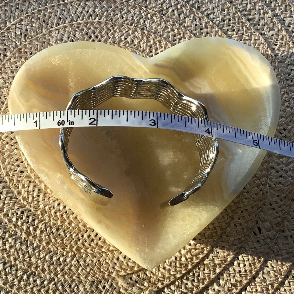 Silver Bangle Cuff Bracelet - Picture 7 of 9
